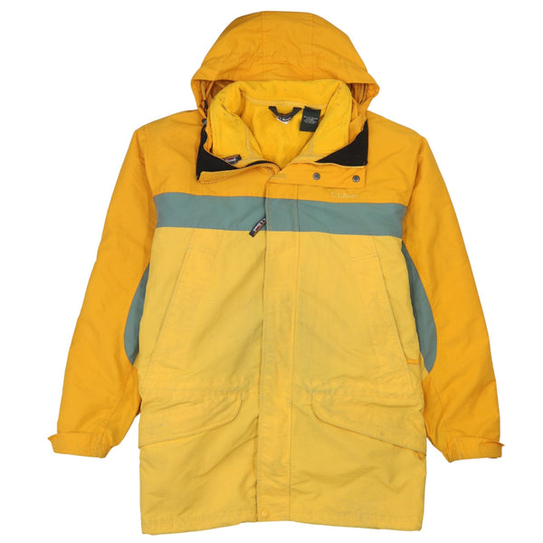 L.L.Bean 90's Vintage Yellow Hooded Full Zip Windbreaker Men's Large