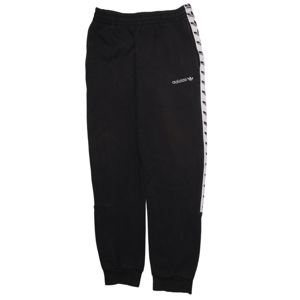 Adidas 90's Elasticated Waistband Drawstrings Joggers / Sweatpants Large Black