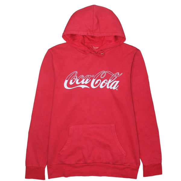 Coca Cola Red Hoodie Women’s Medium Printed Logo Front Pouch Pullover Sweatshirt