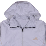 Adidas 90's Hooded Full Zip Up Windbreaker Large (missing sizing label) Grey