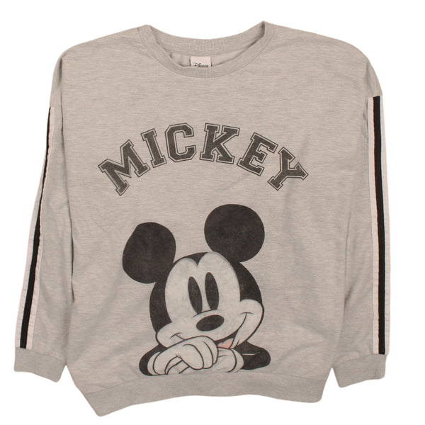 Disney 90's Mickey Mouse Crew Neck Sweatshirt Large (missing sizing label) Grey