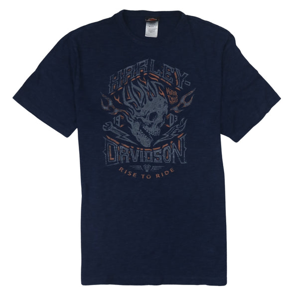 Harley Davidson 90's Short Sleeves Crew Neck T Shirt Large Navy Blue