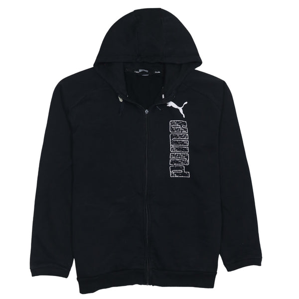 Puma 90's Sportswear Full Zip Up Hoodie Large Black