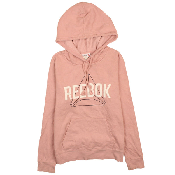 Reebok 90's Pullover Spellout Hoodie Medium (missing sizing label) Pink