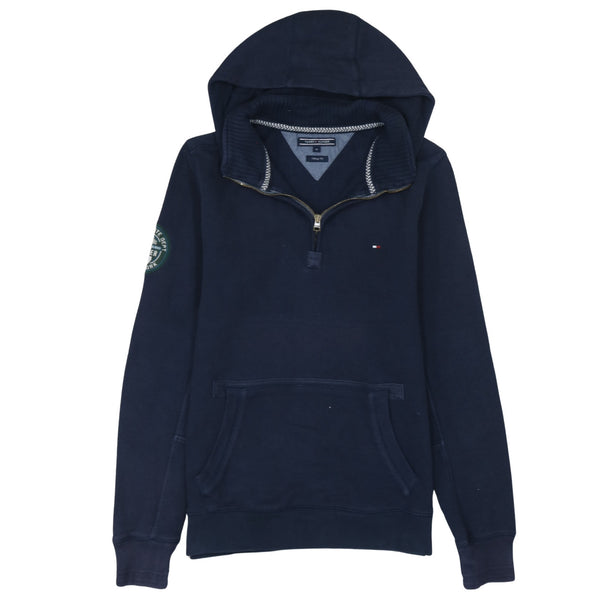 Tommy Hilfiger 90's Lightweight Quarter Zip Hoodie Medium Navy Blue