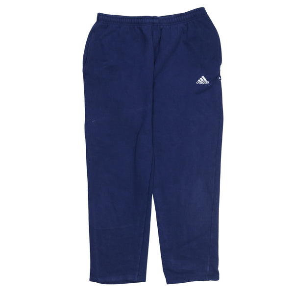 Adidas 90's Elasticated Waistband Drawstrings Straight Leg Baggy Trousers / Pants Large Navy Blue