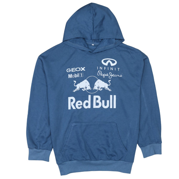 Red Bull 90's Red Bull Pullover Hoodie Large Blue