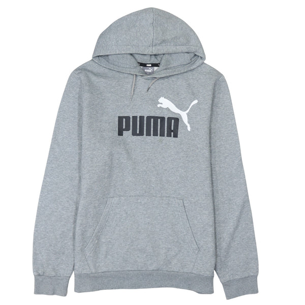 Puma 90's Spellout Pullover Hoodie Large Grey