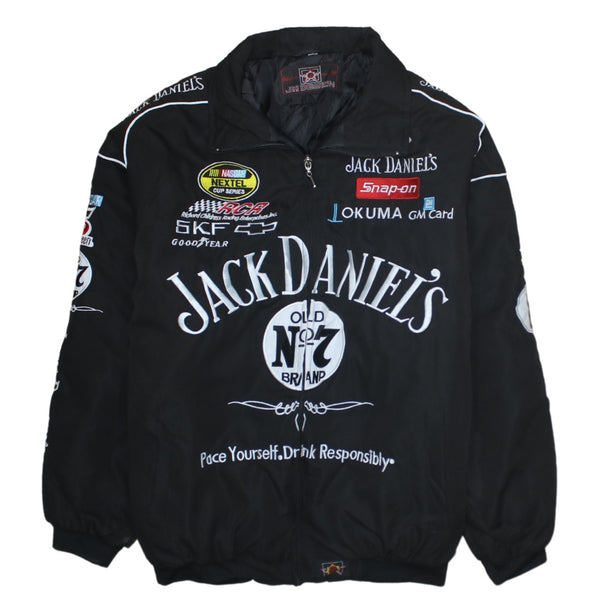 Jhdesign 90's Racing Jacket Full Zip Up Nascar Jacket Large Black