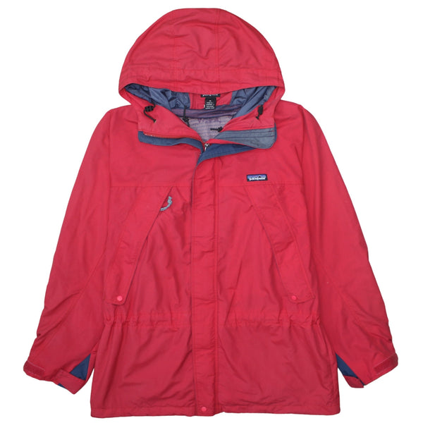 Patagonia 90's Hooded Full Zip Up Windbreaker Medium Red