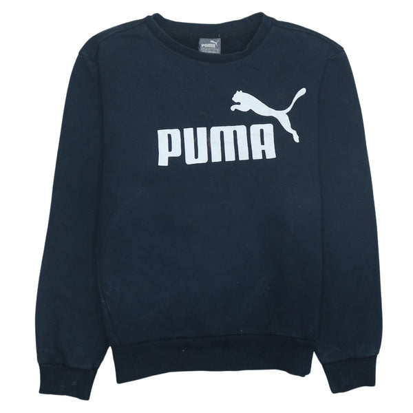 Vintage Puma 90's Spellout Crew Neck Sweatshirt Black XSmall Mint