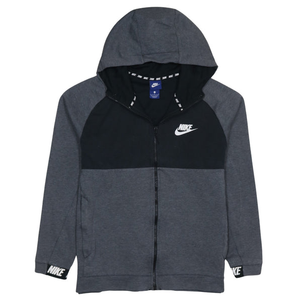 Nike 90's Swoosh Full Zip Up Hoodie Large Grey