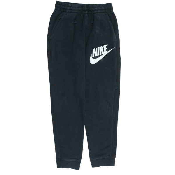 Nike 90's Swoosh Elasticated Waistband Drawstrings Joggers / Sweatpants Large Black