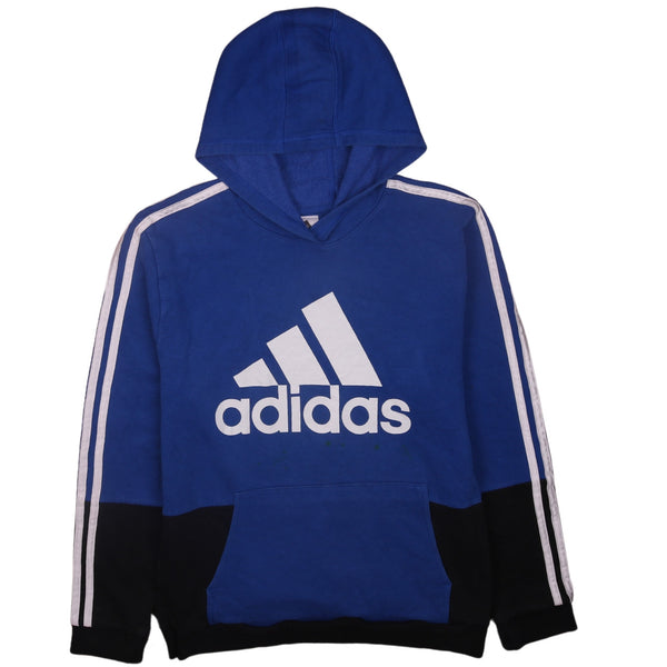 Adidas 90's Spellout Pullover Hoodie XLarge Blue