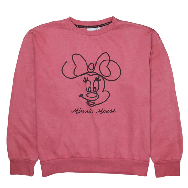 Disney 90's Minnie Mouse Crew Neck Sweatshirt Medium Pink