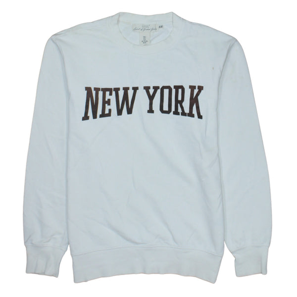 H&M 90's New York Crew Neck Sweatshirt Small White