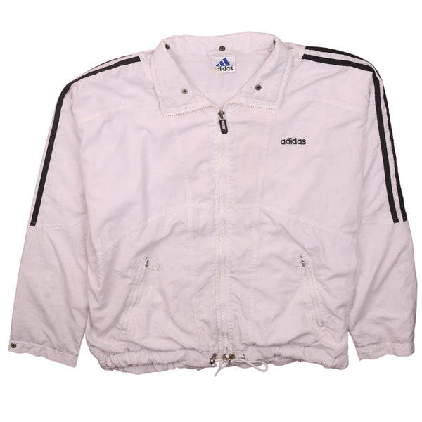 Adidas 90's Lightweight Full Zip Up Windbreaker XLarge (missing sizing label) White