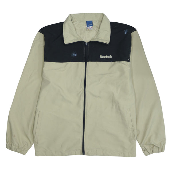 Vintage Reebok 90's Beige Cream XL Windbreaker Jacket - Lightweight Full Zip