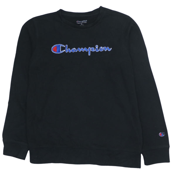 Champion 90's Spellout Crewneck Vintage Sweatshirt XL Black Jumper