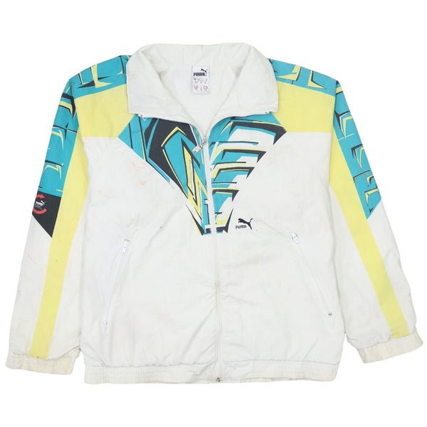 Vintage 90's Puma Men's Large White Lightweight Windbreaker