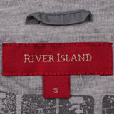 River IsLand 90's Hooded Full Zip Up Windbreaker Small Grey