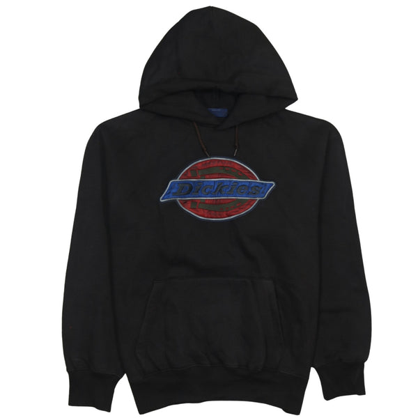 Dickies Black Hoodie Men's Medium Large Chenille Logo Front Pocket Pullover Sweatshirt