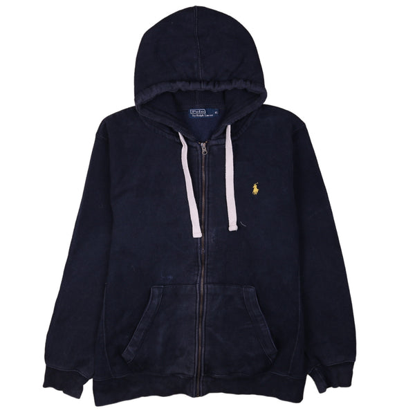 Polo Ralph Lauren 90's Heavyweight Full Zip Up Hoodie XLarge Navy Blue