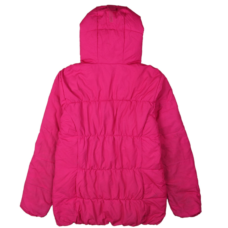 Columbia 90's Hooded Full Zip Up Puffer Jacket Large Pink