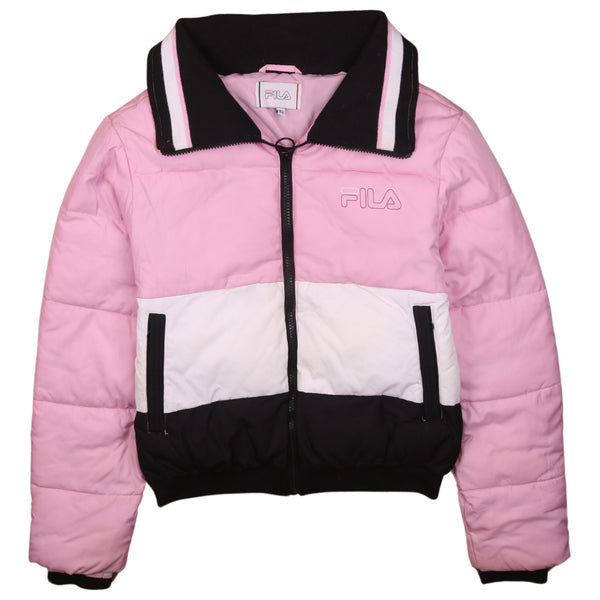 Fila 90's Lightweight Full Zip Up Puffer Jacket XSmall Pink