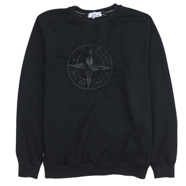 Stone Island 90's Spellout Crew Neck Sweatshirt XLarge Black