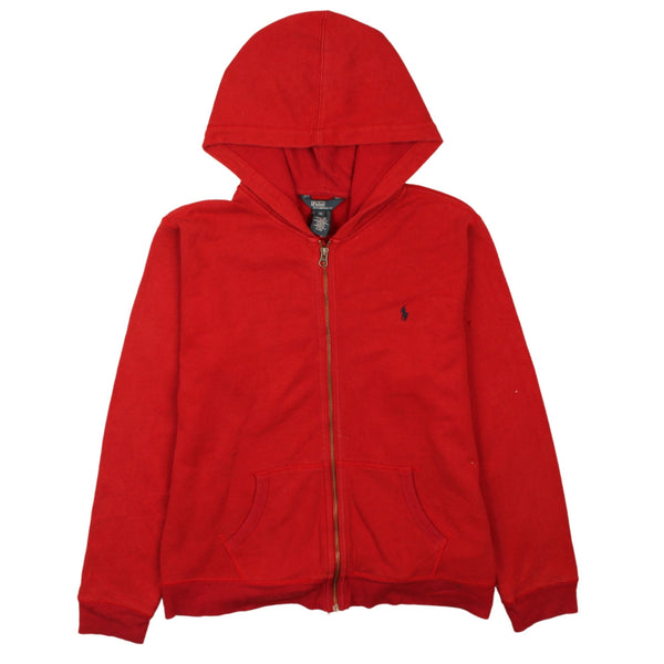 Polo Ralph Lauren 90's Drawstring Pockets Full Zip Up Hoodie XLarge Red