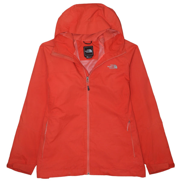 The North Face Coral Red Hooded Jacket Women’s XLarge Full Zip Embroidered Logo Windbreaker