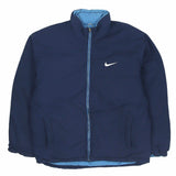 Nike 90's Swoosh Zip Up Puffer Jacket Large (missing sizing label) Blue