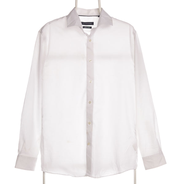 Tommy Hilfiger 90's Plain Long Sleeve Button Up Shirt Small (missing sizing label) White