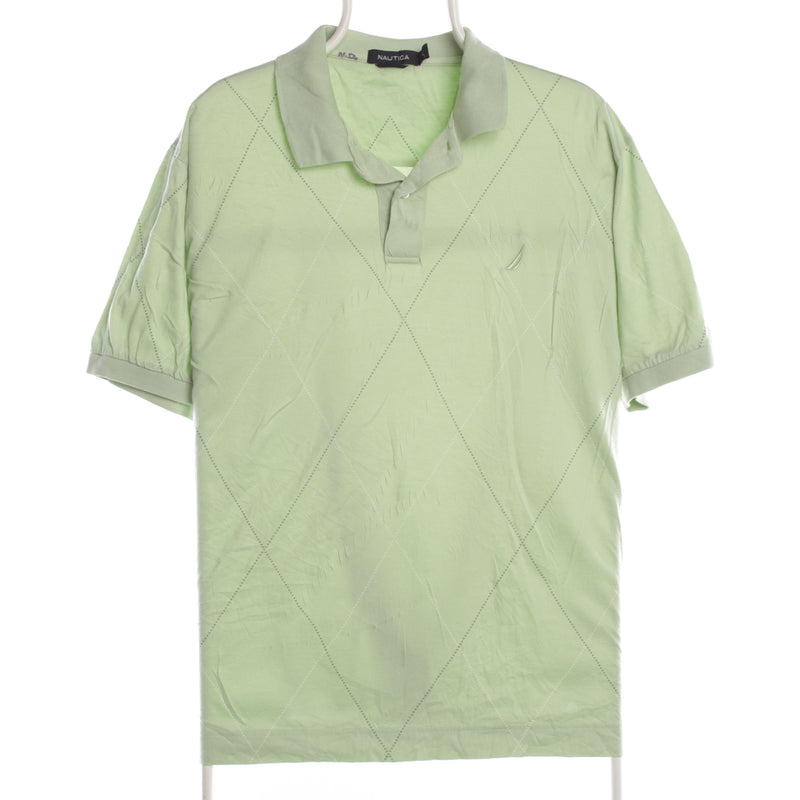 Nautica 90's Short Sleeve Button Up Polo Shirt Large Green