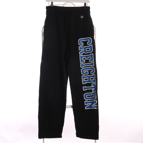 Champion 90's Elasticated Waistband Drawstring College Joggers / Sweatpants Small Black