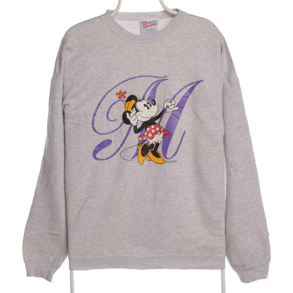 Hanes 90's Crewneck Mickey Mouse Minnie Mouse Sweatshirt XLarge Grey