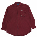 Tommy Jeans 90's Tommy Jeans Long Sleeve Button Up Check Shirt Small Burgundy Red