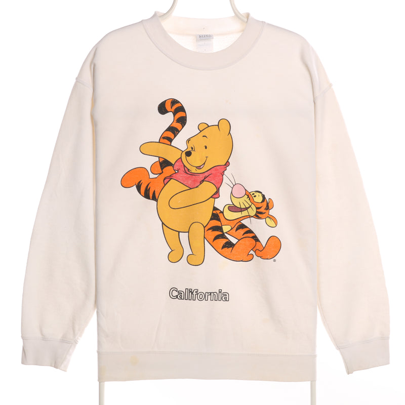 Gildan 90's Crewneck Winnie The Pooh Sweatshirt Medium White