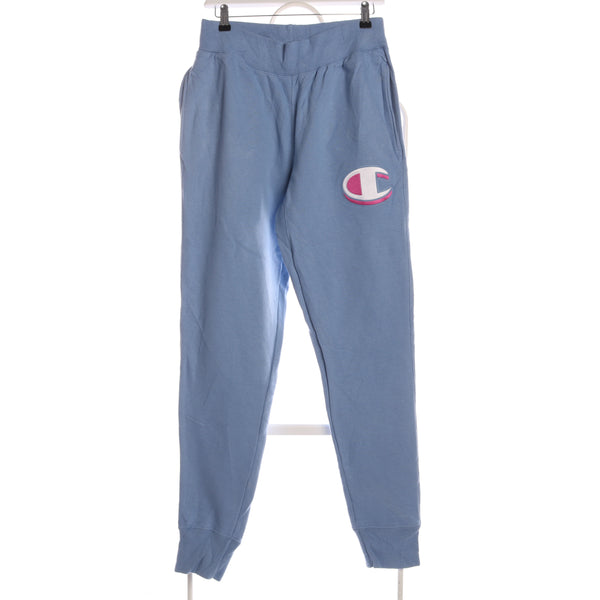 Champion 90's Elasticated Waistband Drawstring Joggers / Sweatpants Medium Blue