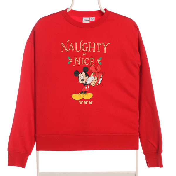 Disney 90's Mickey Mouse Crewneck Christmas Sweatshirt XSmall Red