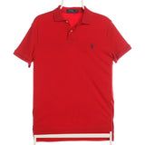 Ralph Lauren 90's Short Sleeve Button Up Plain Polo Shirt Small Red