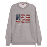 Hanes 90's Crewneck USA Cotton Sweatshirt Large Grey