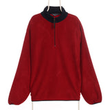 Nautica 90's Quarter Zip Plain Fleece XLarge Red