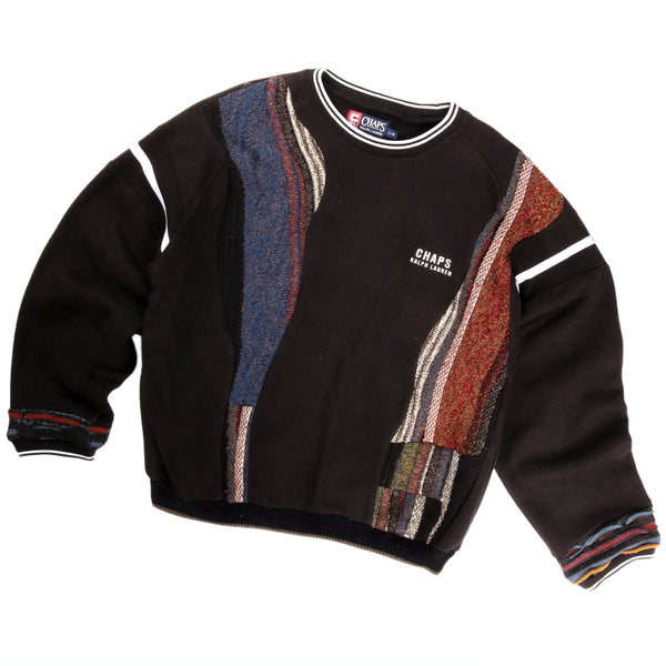 REWORK Chaps Ralph Lauren X COOGI 90's Crewneck Sweatshirt Men's Large Black