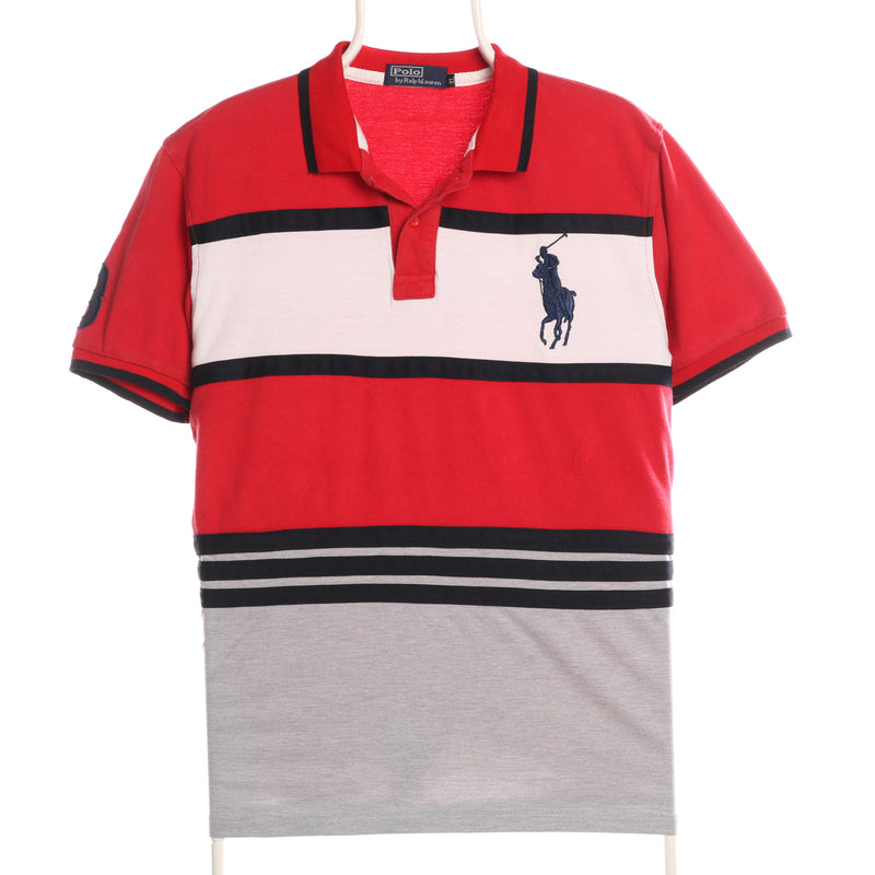 Ralph Lauren 90's Striped Short Sleeve Polo Shirt XLarge Red