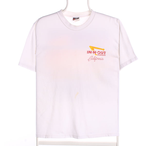 Hanes 90's In N Out Burger Califonia T Shirt Small White