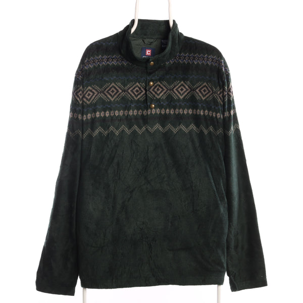 Chaps Ralph Lauren 90's Snap T Synchilla Quarter Button Fleece XLarge Green