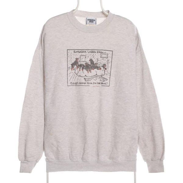 Lee 90's Heavyweight Cotton Crewneck Sweatshirt Large Grey