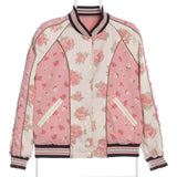 Coach 90's Reversible Button Up Floral Bomber Jacket Medium Pink